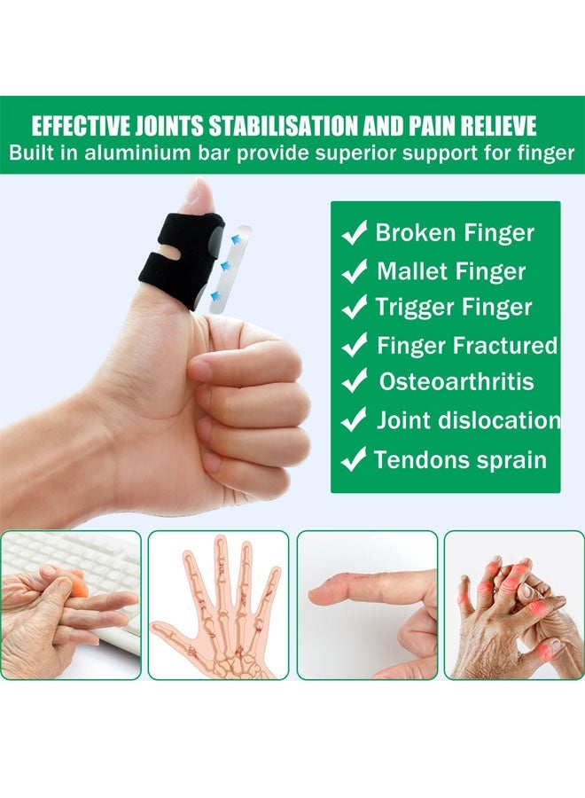 4 PCS Finger Splint, Adjustable Thumb Splint Trigger Finger Splint for Arthritis Finger Support Immobilization Straightening Finger Brace Finger Splints for All Fingers Pain Relieve (Black) - Image 5